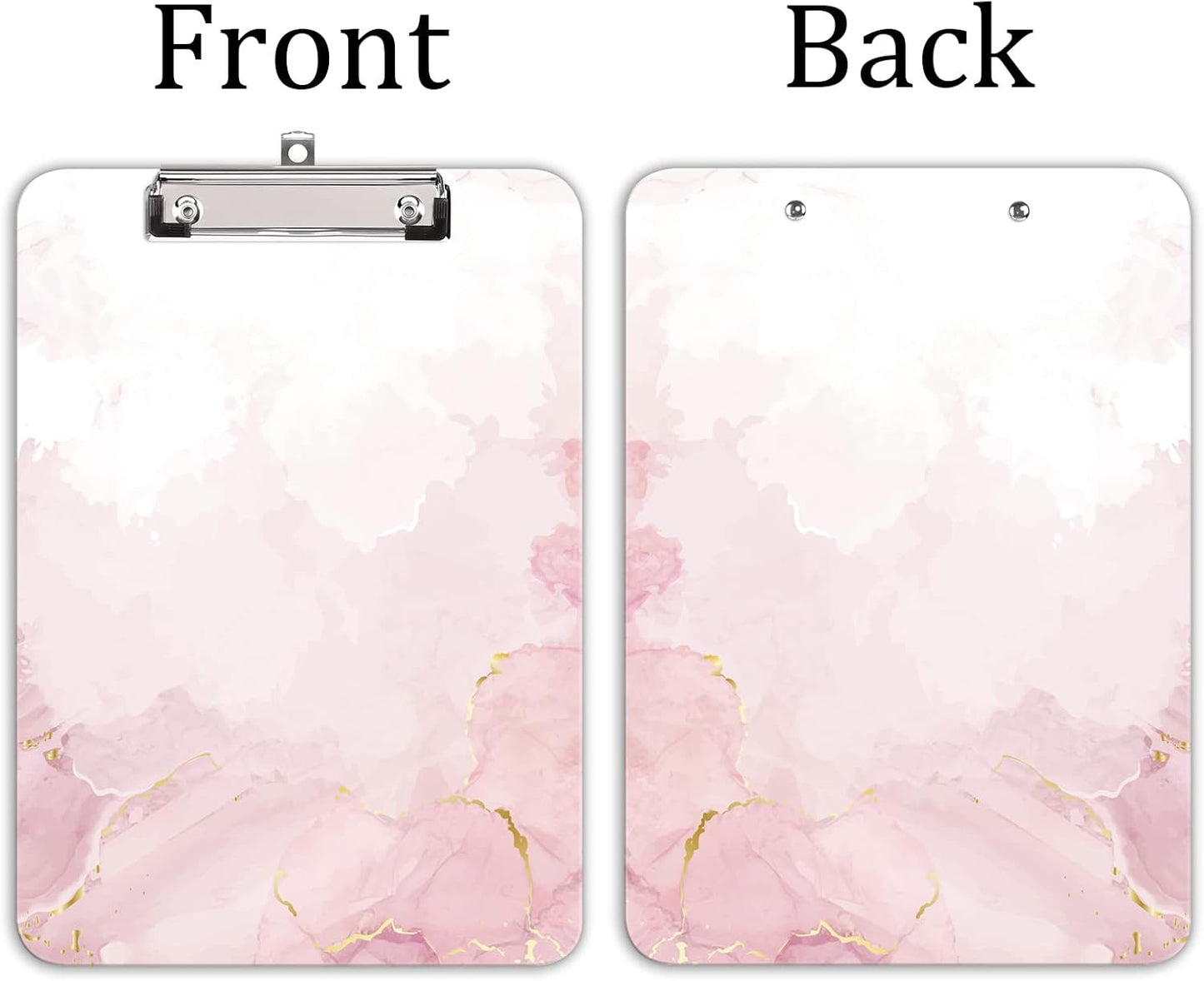 Hongri Plastic Cute Clipboard, Letter Size for Students, Teacher, Woman and Kids, Low Profile Clip, Decorative Pattern, Size 9 x 12.5 in, Dream Marble