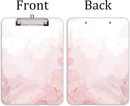 Hongri Plastic Cute Clipboard, Letter Size for Students, Teacher, Woman and Kids, Low Profile Clip, Decorative Pattern, Size 9 x 12.5 in, Dream Marble