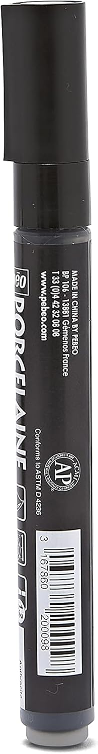 Pebeo Porcelaine 150, China Paint Fine Tip Marker - Anthracite Black (021009)