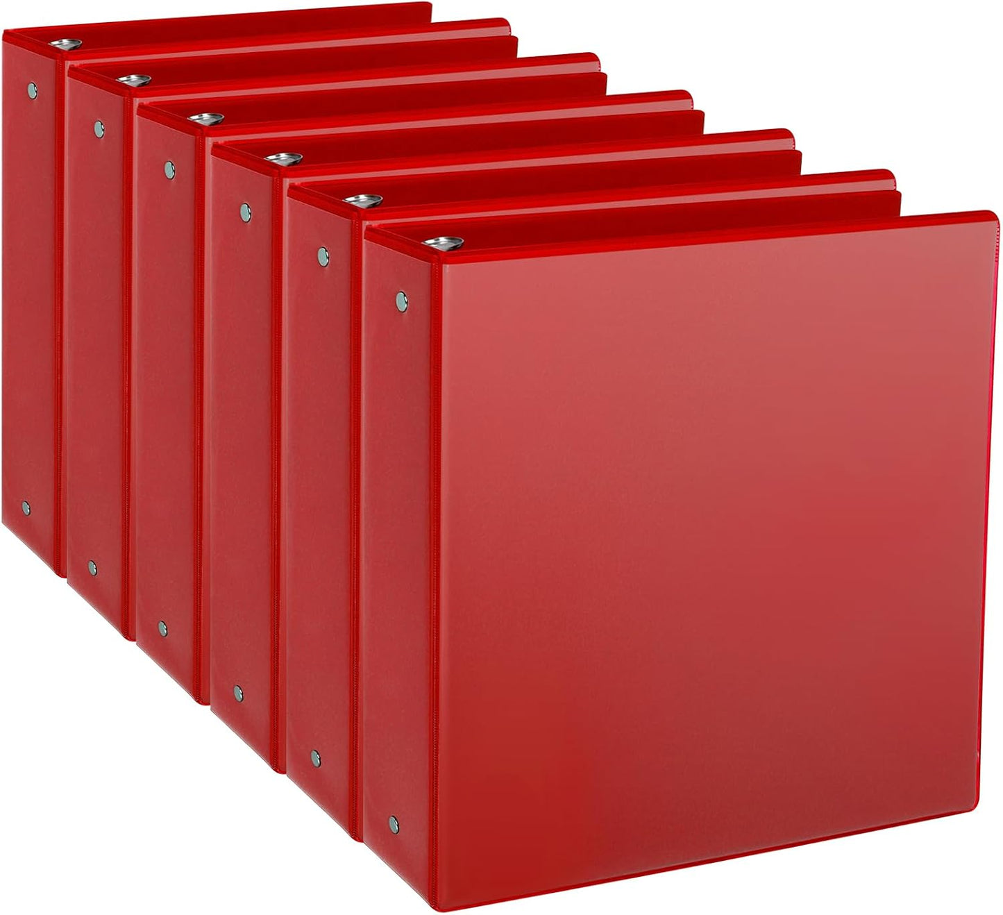 CIXILDTS 1-Inch Round Ring Binders, Standard 3 Ring Binder Fit Letter Size Paper, Presentation View Binders, 6 Packs, Assorted