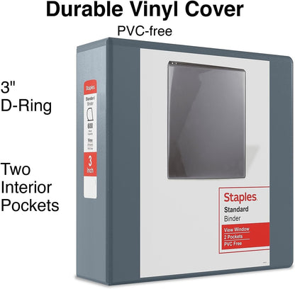 Staples Standard 2-Inch 3-Ring View Binder, Holds Up to 450 Sheets, Orange, Durable Binder for Office & School