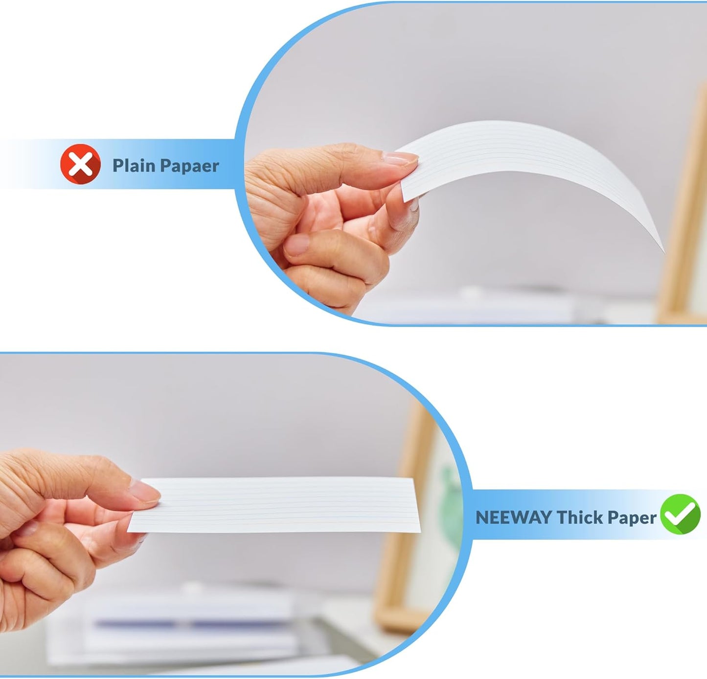 NEEWAY Heavy Weight Colored Ruled Index Cards 3x5, 200 Count Flash Cards with Rings and Cover, Lined Note Cards for Home, Office