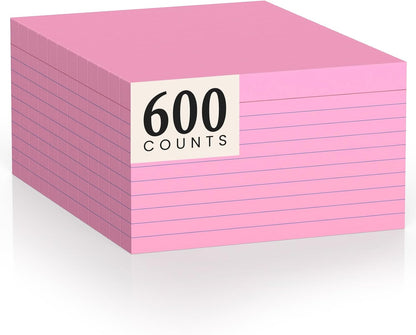 600 Count Index Cards 3 x 5 Inch Green Lined Flash Cards Ideal for Studying and To-do-List, Portable Note Cards Taking for Students and Teachers, Flash Card Styled for Home, Office or School Use