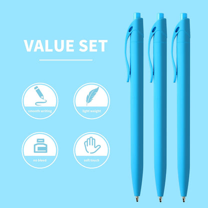 deegtran Pens Bulk, 50 Pack No Bleed Click Pens, Wholesale Retractable Ballpoint Pens, Pen Medium Point, Smooth Ink Pen, 1.0MM Blue Ink