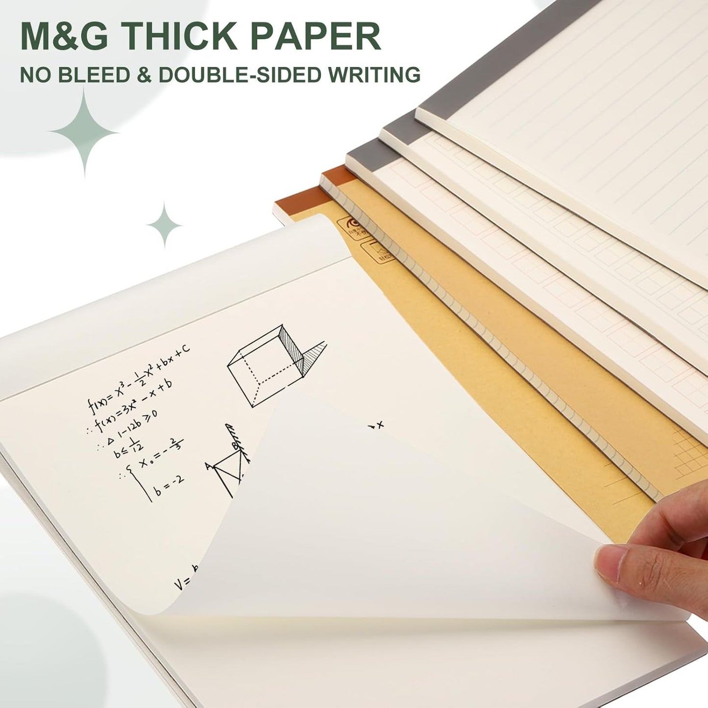 M&G 7x10 Note Pads, 6 Pack B5 Legal Pads 70 Sheets Notepads Writing Pad Graph Grid Chinese Memo Paper Tablet Kraft Cover for Work Writing Note Taking Chinese