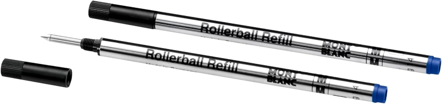 Montblanc Rollerball Refills (F) Mystery Black 105162 – Quick-Drying Pen Refills for Montblanc Rollerball and Fineliner Pens – 2 x Black Pen Cartridges