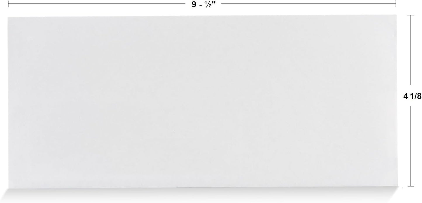 Aimoh 500#10 Security Self Seal Envelopes, Windowless, Premium Security Tint Pattern, Ultra Strong Quick Seal Closure, EnveGuard, Size 4-1/8 x 9-1/2", White, 24LB, 500 Count(34010)