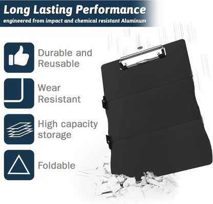 Nursing Clipboard Foldable Clipboard Medical: Edition Cheat Sheets Aluminum 3 Layers Foldable Clipboards Nursing Pocket Size Profile Clip Nurse Clipboards Notepad for Nurses Students and Doctors
