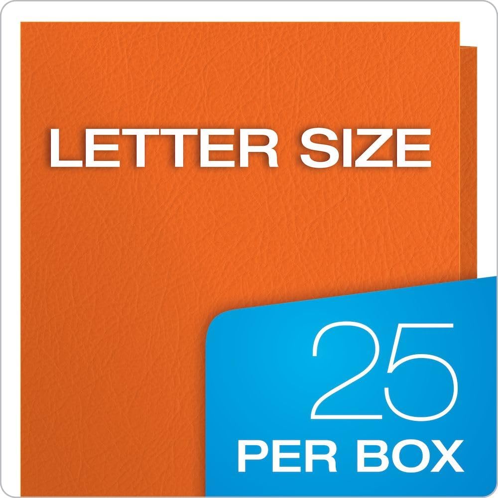 Oxford Twin-Pocket Folders, Textured Paper, Letter Size, Dark Blue, Holds 100 Sheets, Box of 25 (57538EE)