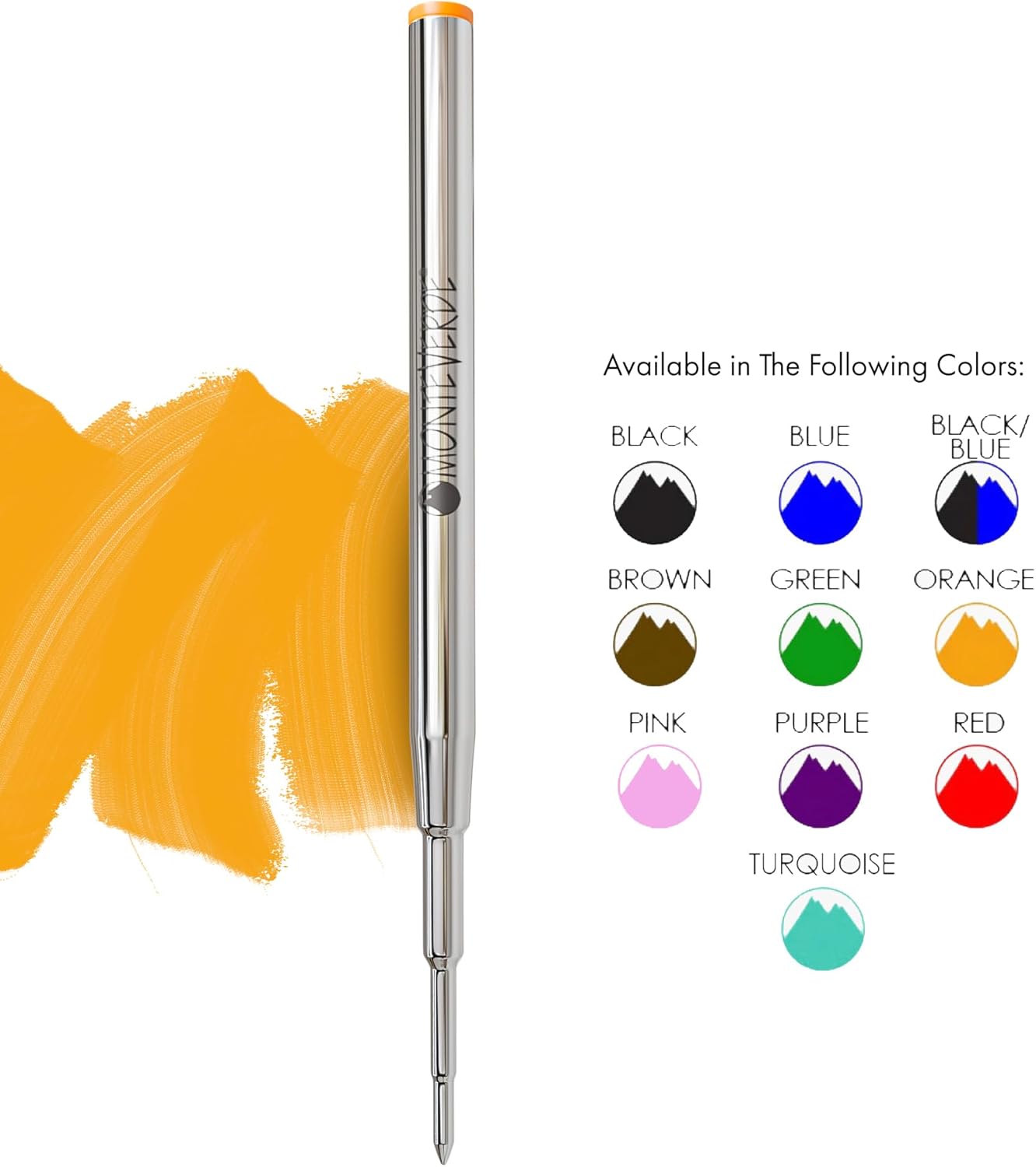 Monteverde USA Capless Ceramic Gel Refills to Fit Montblanc Ballpoint Pens, Fine Point Black Ink, Converts to Capless Rollerball, 2-Pack (M132BK)