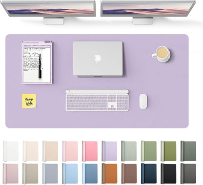 YSAGi Leather Desk Pad Protector, Large Mouse Pad, Non-Slip PU Leather Desk Blotter, Waterproof Writing Pad for Office and Home (31.5" x 15.8", Eggshell) - Colors A