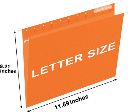 HERKKA Hanging File Folders, 30 Pack Reinforced Letter Size Hanging Folders, Designed for Bulky Files, Filing Cabinet, 1/5-Cut Adjustable Tabs (Blue)