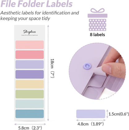 SKYDUE Letter A4 Paper Expanding File Folder Pockets Accordion Document Organizer (Purple)