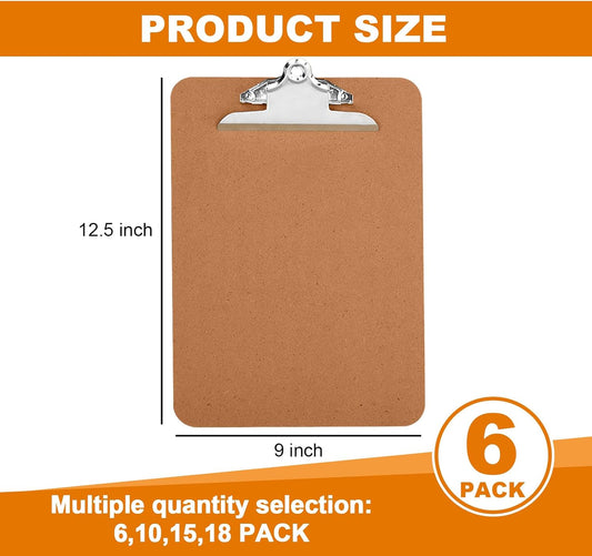HERKKA 10 Pack Hardboard Office Clipboards - A4 Letter Size, ECO Friendly