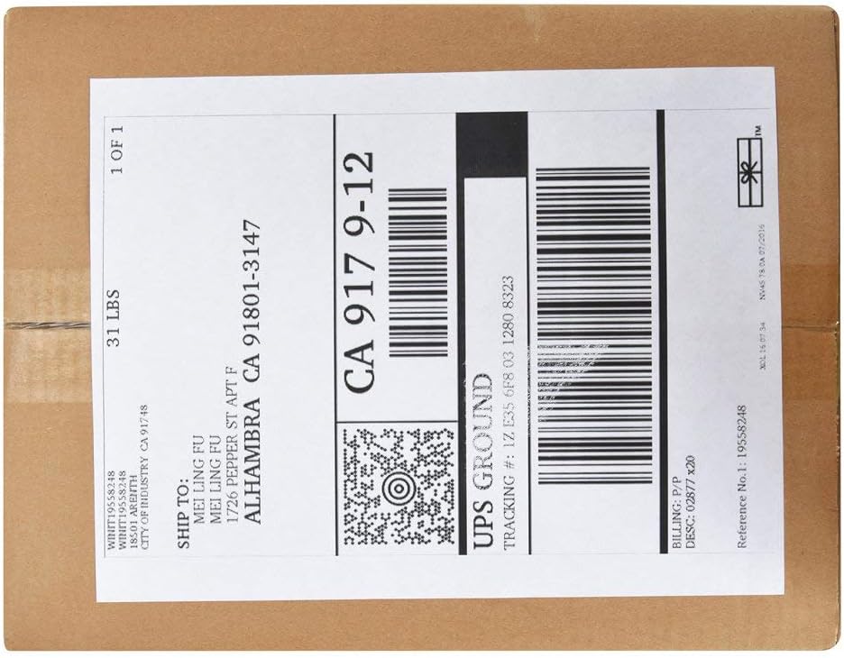 MFLABEL Half Sheet Shipping Labels - 200 Self Adhesive Sticker Sheets for Laser & Inkjet Printers, Waterproof & Smudge-Free, with 12 Free Fragile Labels for Packaging, Shipping and Crafting - Colors A