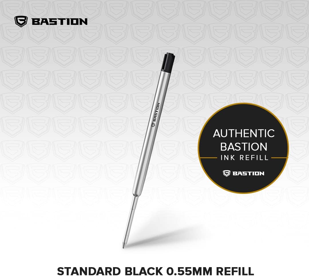 BASTION Pen Refill Ballpoint Blue | Replacement for All Bastion Bolt Action Pens | Standard Pen Ink Refills Cartridge (Blue 6 pc)
