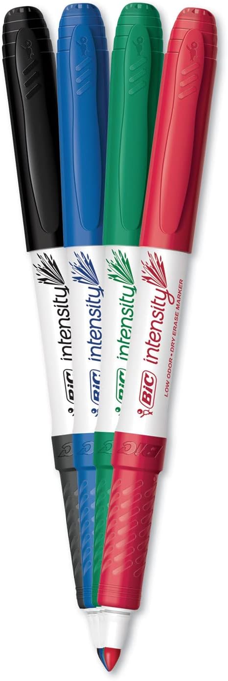 Great Erase Grip Dry Erase Fine Point Markers (4 Pack) [Set of 2]