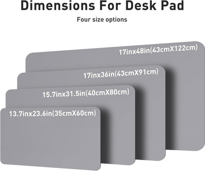 Aothia Leather Desk Pad Protector, Mouse Pad, Office Desk Mat, Non-Slip PU Leather Desk Blotter, Laptop Desk Pad, Waterproof Desk Writing Pad for Office and Home (Black,36" x 17") - Colors A