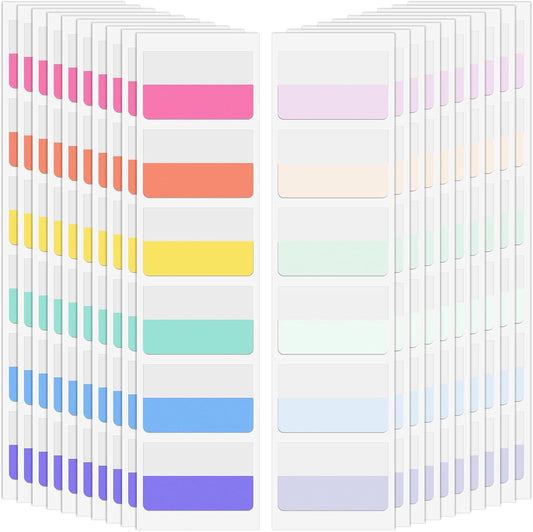 240PCS Sticky Index Tabs, Colored Strip Page Markers, Writable and Repositionable File Tabs Flags for Pages, Reading Notes, Classify Files, 12 Colors（1 inch）