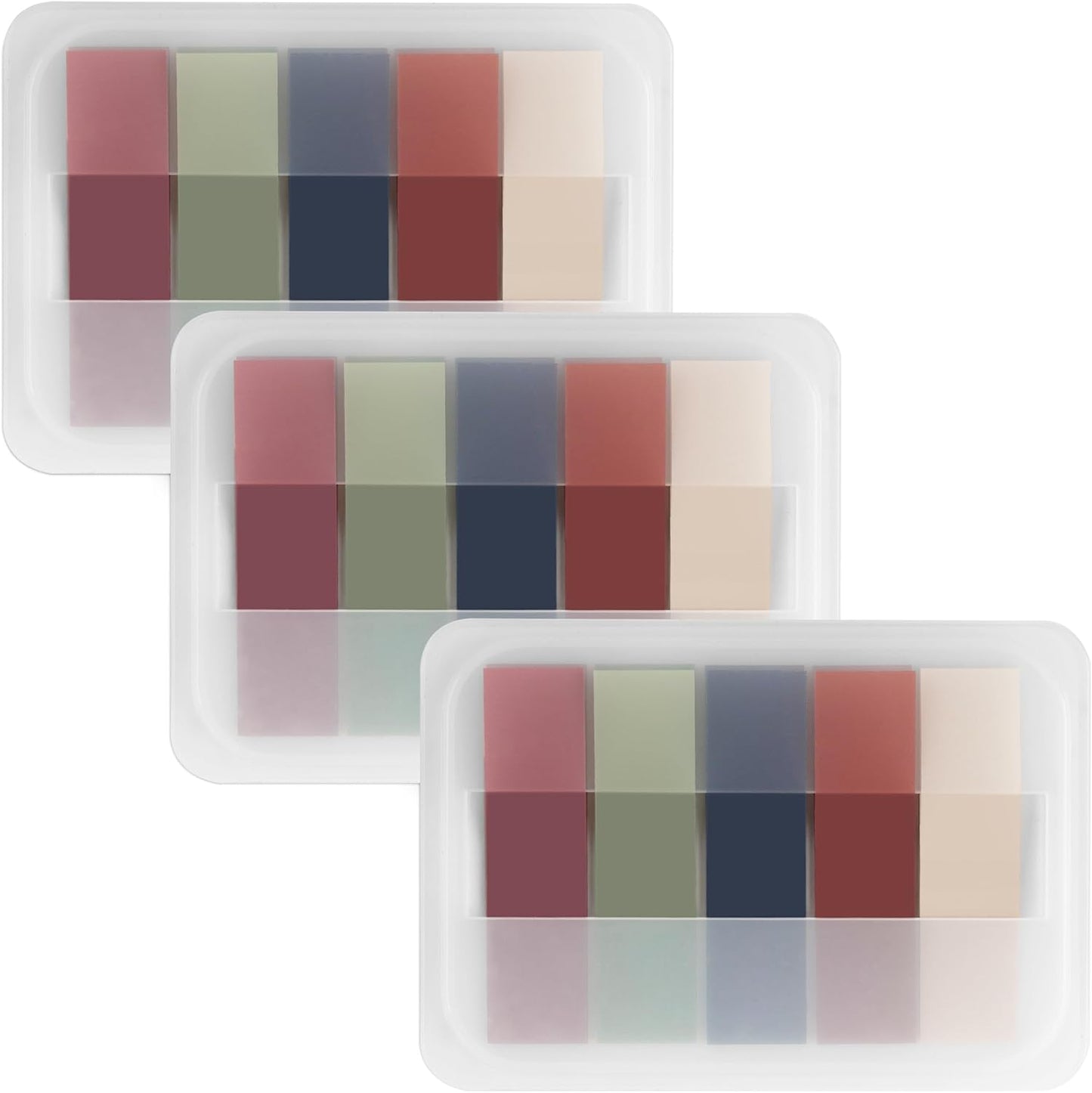 Essex Wares - 300 Pieces - Transparent Sticky Notes Tabs with Case - 5 Light Pastel Colors - 3 Cases - 1.8" x 0.4" - 60 Pieces - Pop Up Index Tabs - Book Flags for Annotating - Book Sticky Tabs