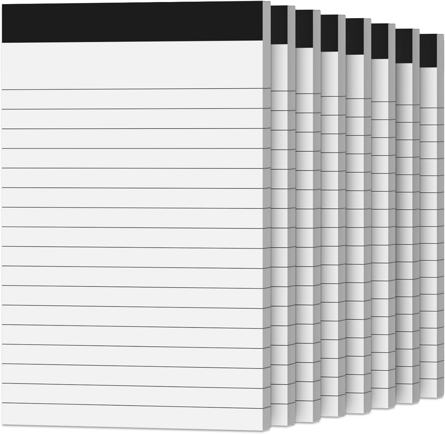 Legal Pads 8.5 x 14 Note Pads, 6 Pack Writing Pads Wide Ruled Notepads, Micro Perforated Notepad, Double-Side Printed Lined Paper Pads 30 Sheets per Notepad, White Legal Pads for Home, Office, School