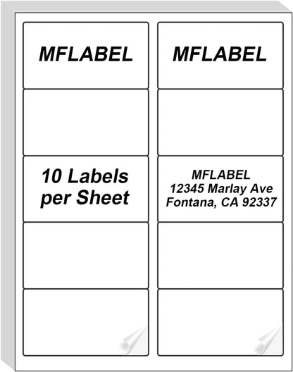 MFLABEL Half Sheet Shipping Labels - 200 Self Adhesive Sticker Sheets for Laser & Inkjet Printers, Waterproof & Smudge-Free, with 12 Free Fragile Labels for Packaging, Shipping and Crafting - Colors A
