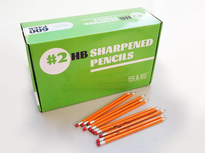 S & E TEACHER'S EDITION 360pcs Pre-sharpened Pencils with eraser top, No.2 pencils #2 HB pencil, Golf, Classroom, Pew, Back to school, 360 pcs/box
