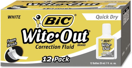 BICWOFQD12WE - BIC Wite-Out Quick Dry Correction Fluid