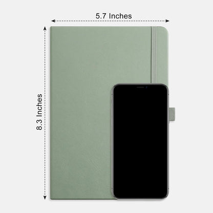 RETTACY Graph Grid Paper Notebook, 192 Pages, A5 Medium Size (5.7'' x 8.3''), 5 Squares per Inch, Leather Hardcover, 100 GSM Thick Paper, for School, Students, Math, Engineering (Brown)