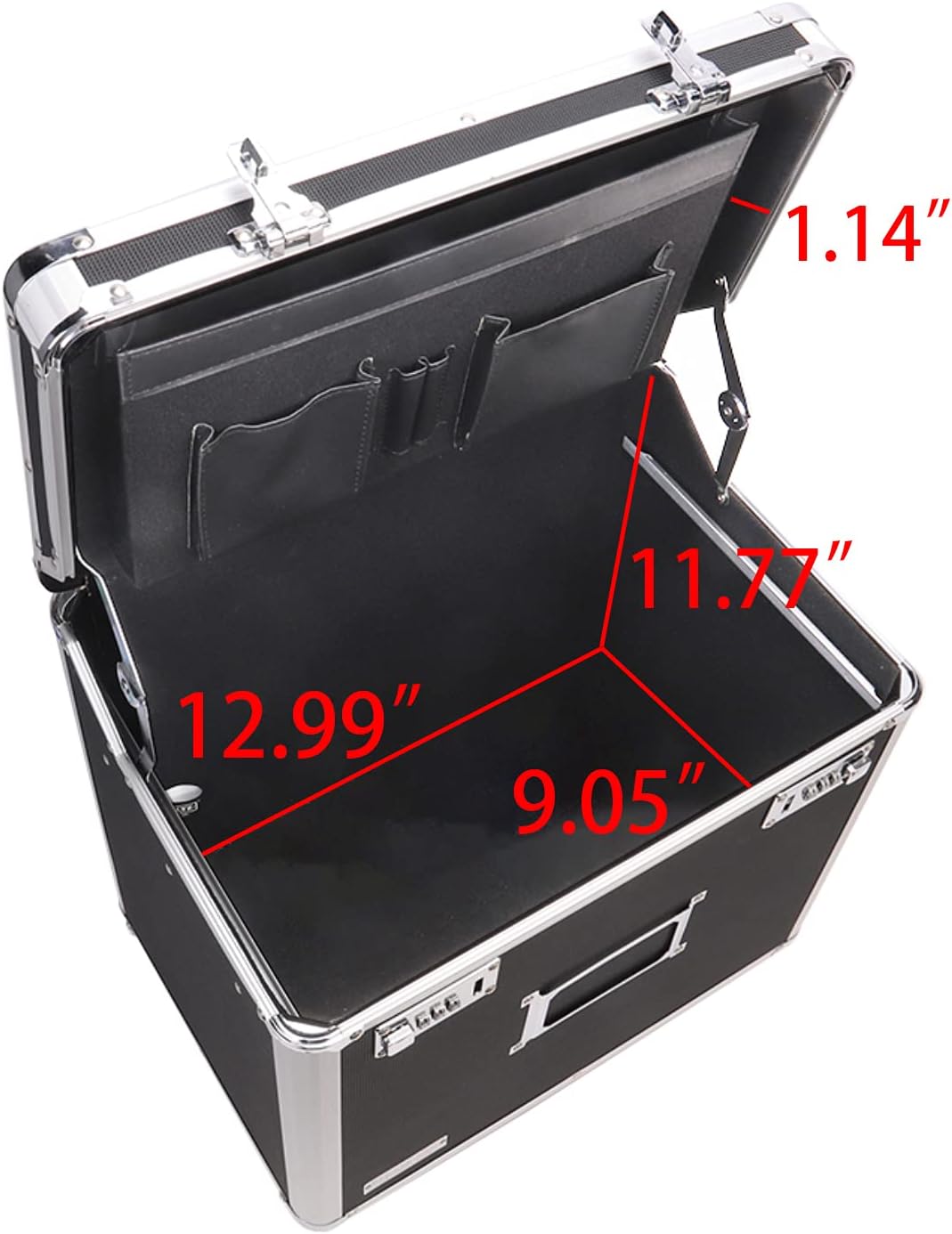 Vaultz Locking Mobile File Chest, Letter/Legal Files, 17.5" X 15.5" X 14.5", Black