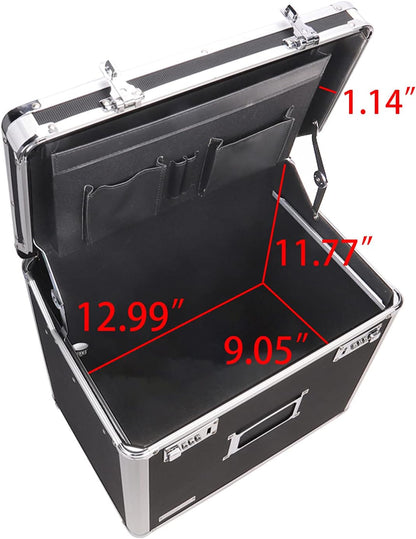 Vaultz Locking Mobile File Chest, Letter/Legal Files, 17.5" X 15.5" X 14.5", Black