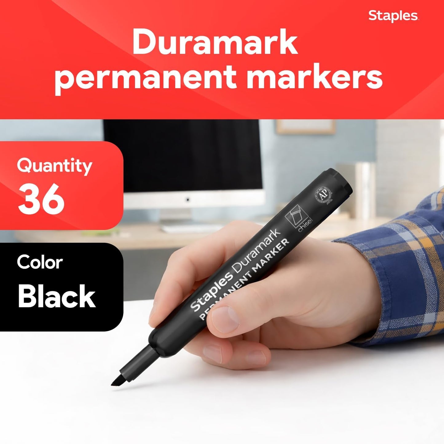 STAPLES Permanent Markers, Ultra Fine Tip, Black, 12 Pack – Duramark Precision Markers for Writing, Drawing & Labeling