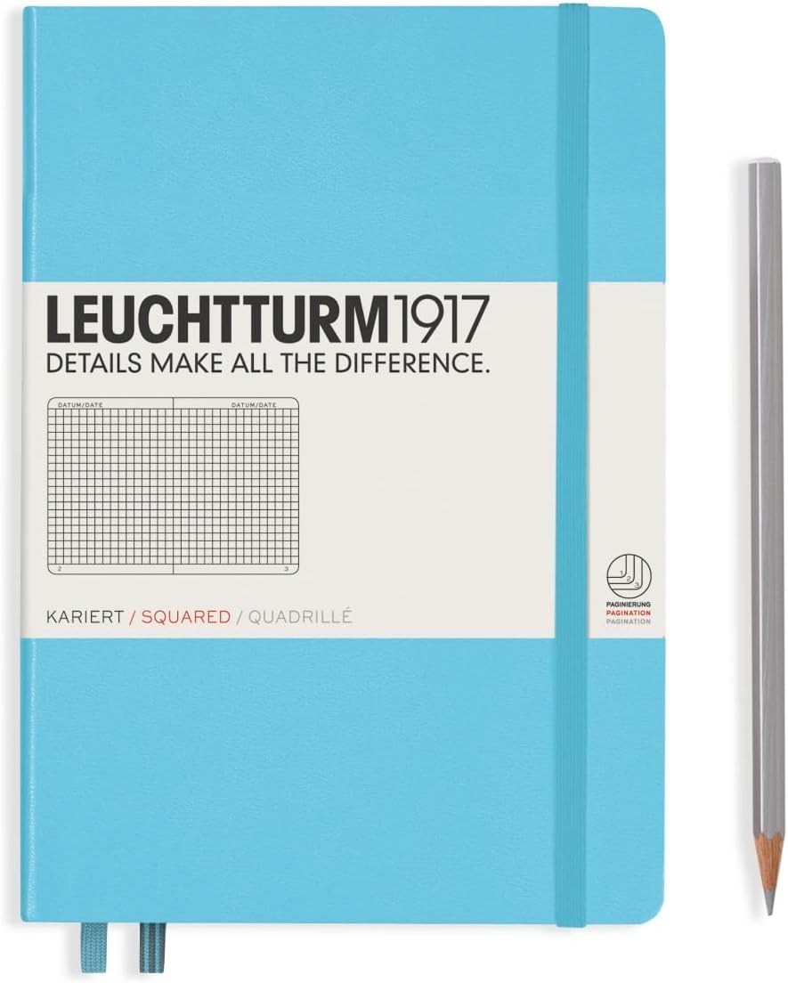 LEUCHTTURM1917 - Notebook Hardcover Medium A5-251 Numbered Pages for Writing and Journaling (Navy, Ruled)