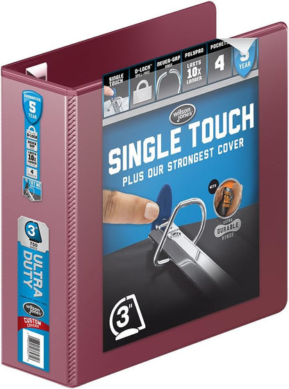Wilson Jones 3 Ring Binder 4 Inch, Ultra Duty D-Ring View Binder with Extra Durable Hinge, Customizable, Black (W86641)