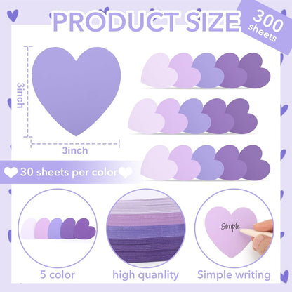 150 Pcs Heart Index Cards - Pink, 3x3 Colored Note Cards for School, Learning, Office, Games