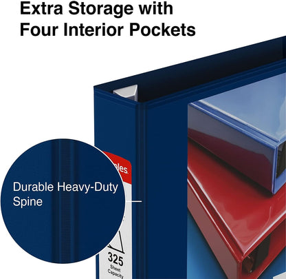 Staples Heavy-Duty 2-Inch D-Ring View Binder, Reinforced Spine, Holds Up to 450 Sheets, Gray, for Office & School