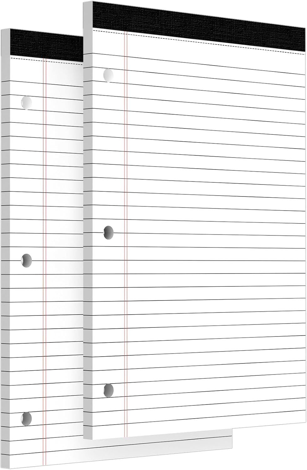 3 Hole Legal Pad 8.5 x 11, 3 Pack White Note Pads, Notebook Paper Wide Ruled, Writing Paper Pads, Notepads with Binder Holes, Lined Paper 8.5x11, Ideal for School, Home, Office, 30 Sheets/Pack