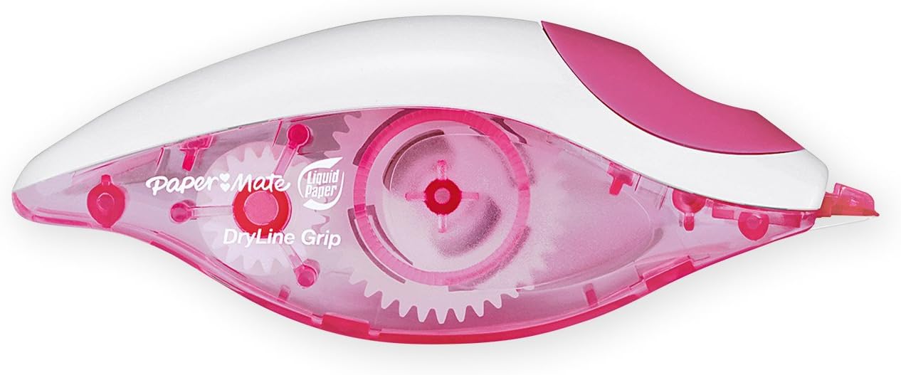 Paper Mate Liquid Paper DryLine Grip Correction Tape | Assorted Colours | Box of 12
