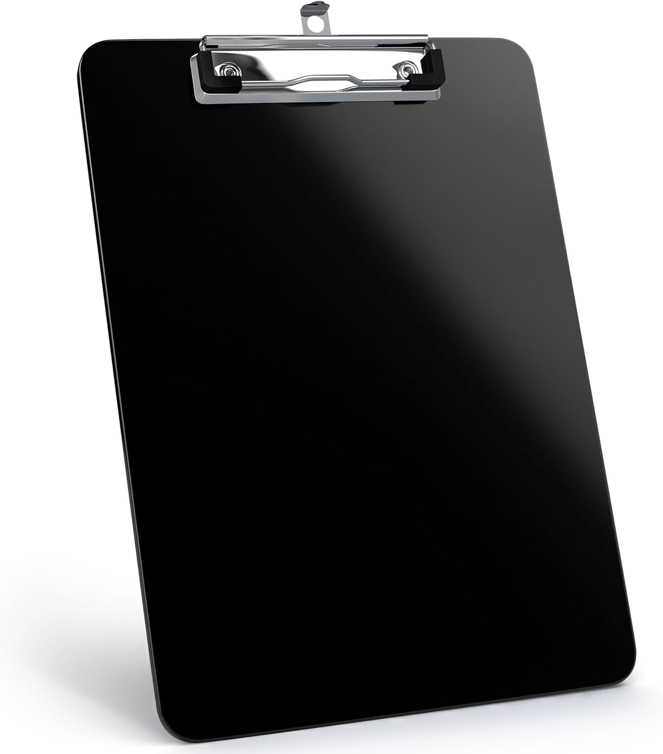 Kiggos Black Plastic Clipboard 12.5” x 9” Durable Clipboards Low Profile Metal Clip Board Holds 100 Sheets for Classroom Office Teachers Students Home Trucker Acrylic Clipboard Organizer