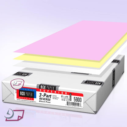NextDayLabels - Superior Carbon-less NCR, Pre Collated Paper, 500 Sheets Per Pack (8-1/2" x 11" 3 Part Reverse, #5900)
