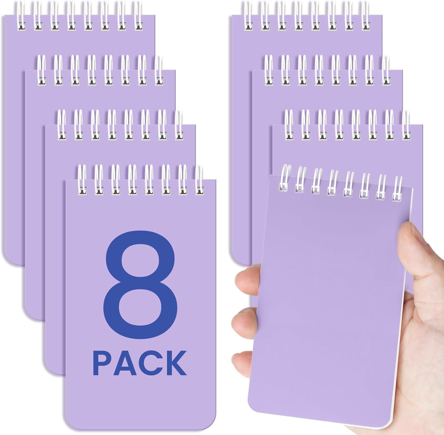 Taja Pocket Small Notebook 3" x 5", Set of 8 Mini Little Spiral Notebook, Nursing Notepad, Perfect for Work, School, Office, Nurse, Travel - Neutral