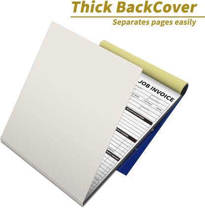 Carbonless Work Order Forms,7.5 x 11 inches Invoices for Small Business,Sales Order Book with Backing Board, 2-Part Receipt with Carbon Copy, 50 Sets