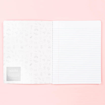 Yoobi College Ruled 8 x 10.5” Spiral Notebook Set – 3-Pack of 1 Subject Notebooks, Pink, Purple & Black Celestial Patterns – 150 Perforated 3-Hole Punched Sheets