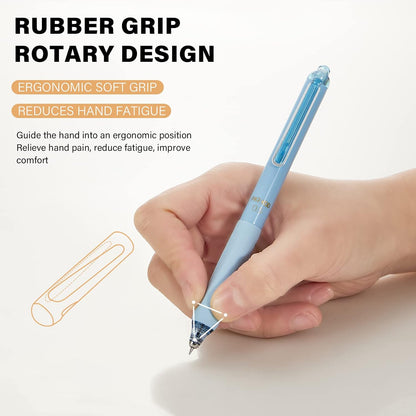 ParKoo Gel Pens Quick Dry Ink Fine Point 0.5mm, Retractable Rolling Ball 6 Black/6 Blue Ink Pen, Click Silent Pens Set for Journaling Notetaking Drawing Sketching Smooth Writing Non Bleed 12pcs