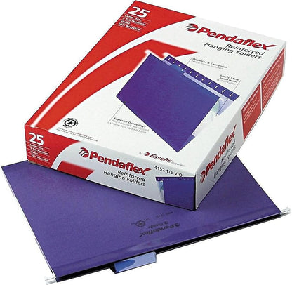 Pendaflex Reinforced Hanging File Folders, Letter Size, Bright Green, 1/5 Cut, 25/BX (4152 1/5 BGR)