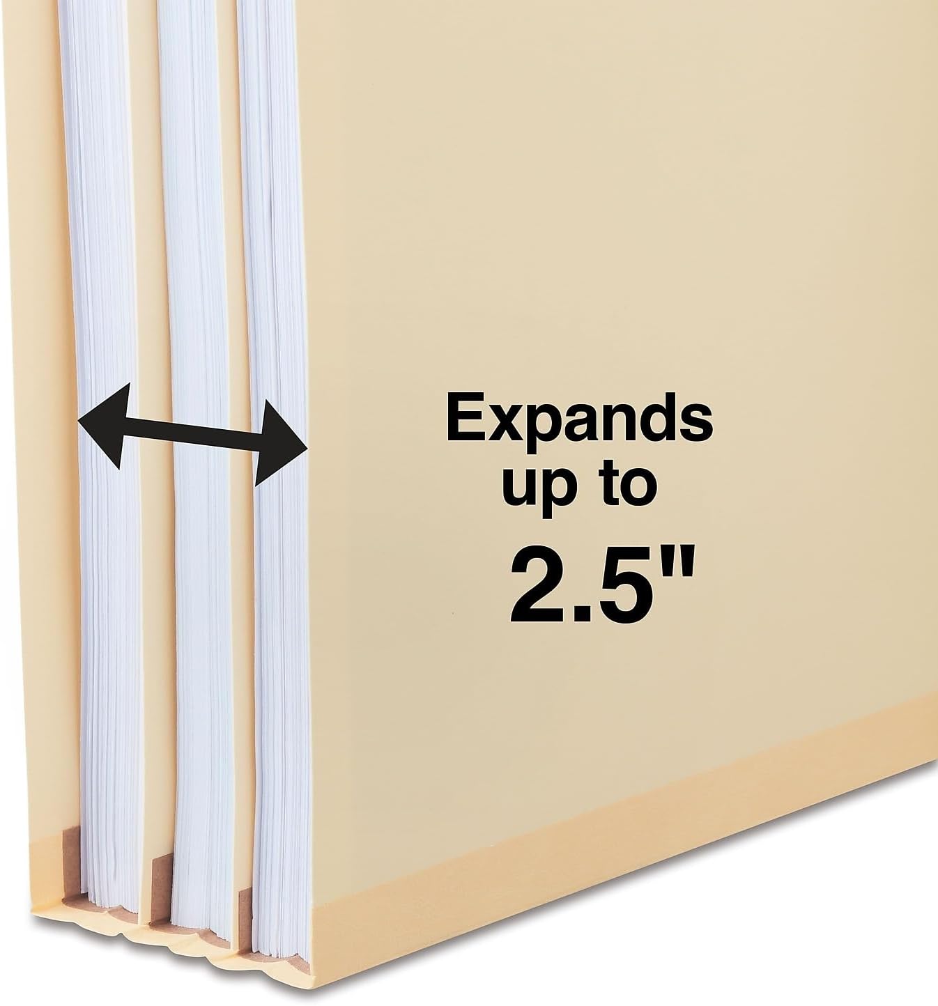 Staples Paperboard Classification Folder, Letter Size, 2 Dividers, 2/5‑Cut Top Tab, Manila, Durable Construction, 10/Box