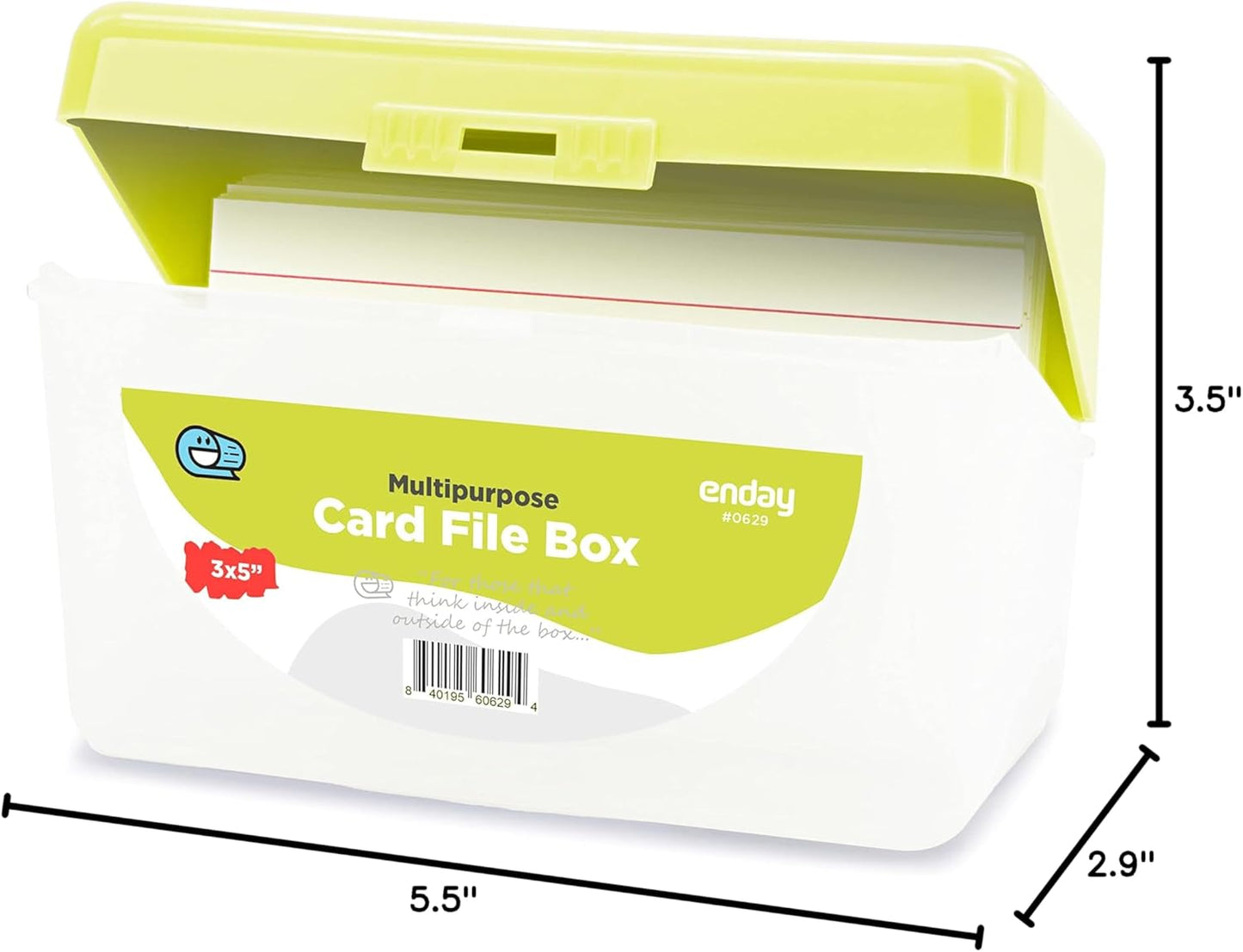 Enday Index Card Holder Pink, 3x5 Note Flash Card Organizer Case, Index Card File w/flip top, Notecard Recipe, Holder, Holds 250 Cards, Also Available in Purple, Red, Green, Blue, Grey (1 PC)
