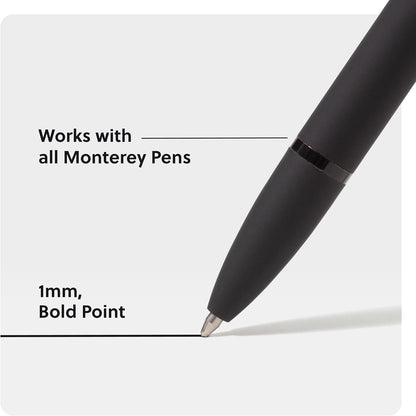 U Brands Monterey Ballpoint Ink Refill, Set of 10, Bold (1.0 mm) Point, Black Ink