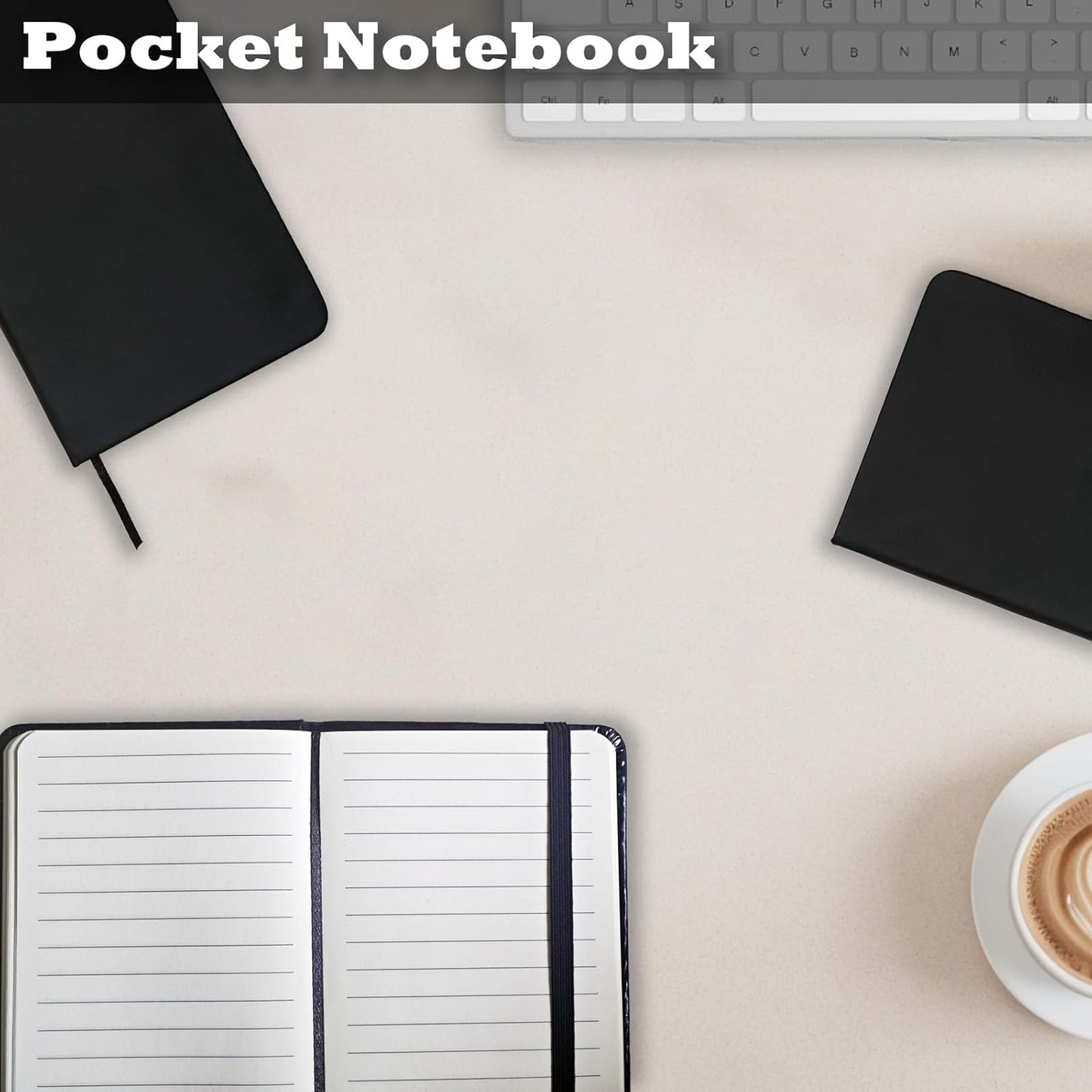 TUZAA 2 Pack Notebook Journal, 160 Pages Pocket Notepad with Waterproof Cover, Mini Memo Pads for Home, School, College, Office, Work, Travel (Brown)