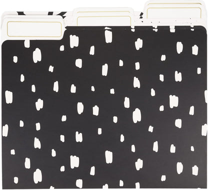 U Brands Fashion File Folders, 1/3-Cut Tabs in Assorted Positions, Letter Size, Office Supplies, 6 Count (Classic)